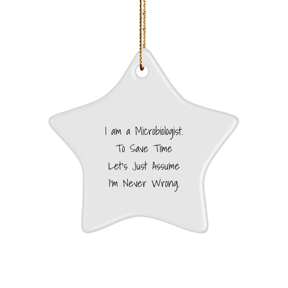 Funny Microbiologist Star Ornament Gifts from Men for Christmas Unique Gifts, Star Ornament for Microbiologist, Gifts for Christmas, Christmas Ornaments for Microbiologist Friends - Image 1