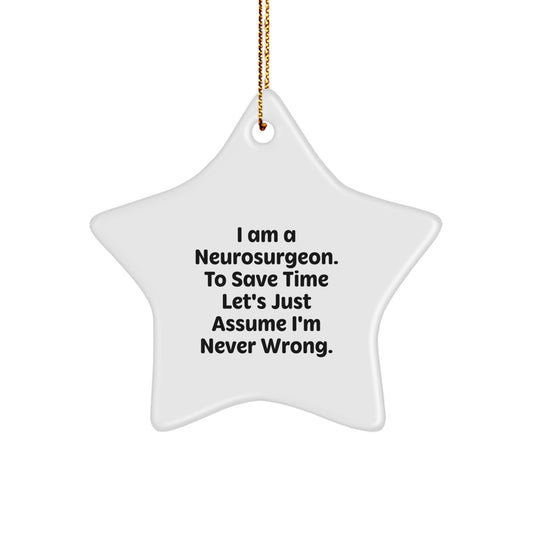 Funny Gifts from Men for Neurosurgeon Star Ornament, Christmas Unique Decorations for Home - Image 1
