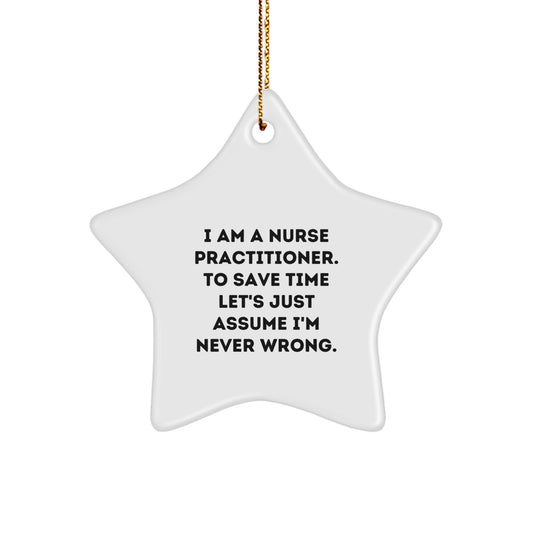 Funny Nurse Practitioner Star Ornament Gifts from Friends for Christmas Unique - Image 1