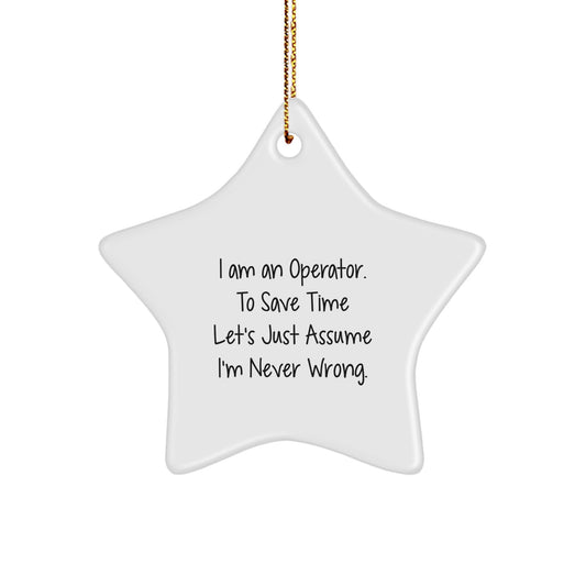 Funny Operator Star Ornament Gifts from Men for Coworkers, Friends, Family at Christmas - Image 1