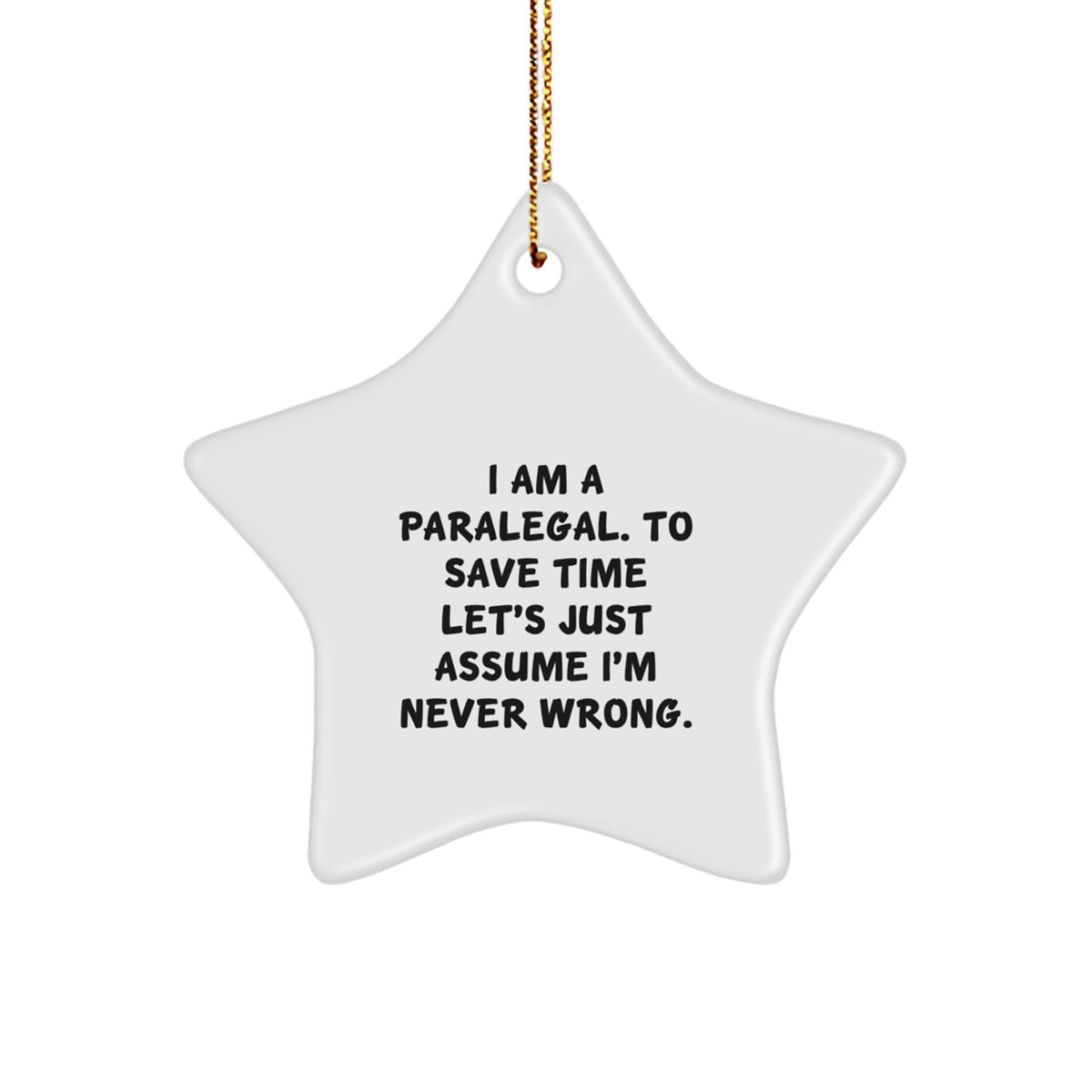 Funny Paralegal Star Ornament Gifts from Men to Women Friends Coworkers Family - Christmas Unique Gifts for Paralegal - Image 1
