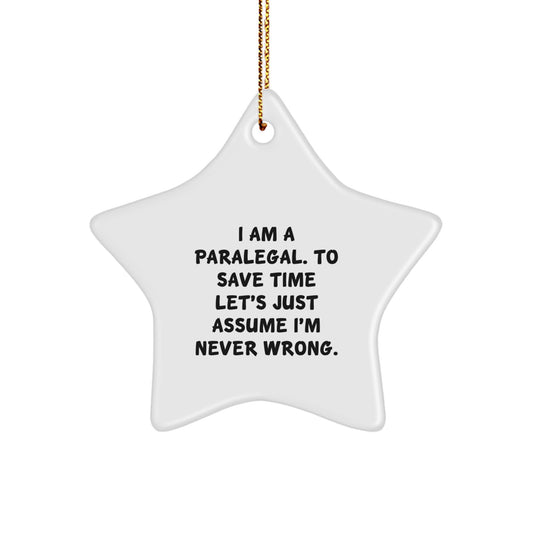 Funny Paralegal Star Ornament Gifts from Men to Women Friends Coworkers Family - Christmas Unique Gifts for Paralegal - Image 1