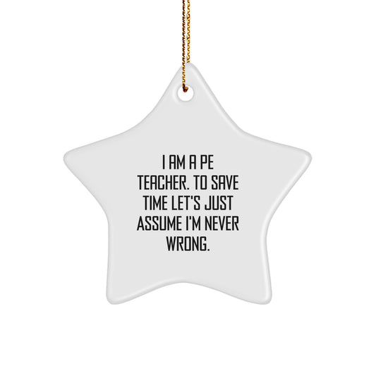 Funny PE Teacher Star Ornament Gifts from Friends for PE Teacher's Christmas - Image 1