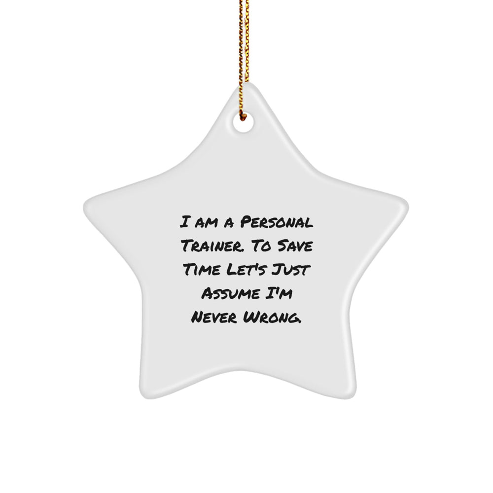 Funny Personal Trainer Star Ornament Gifts from Friends Christmas Unique Presents for Personal Trainer - Image 1