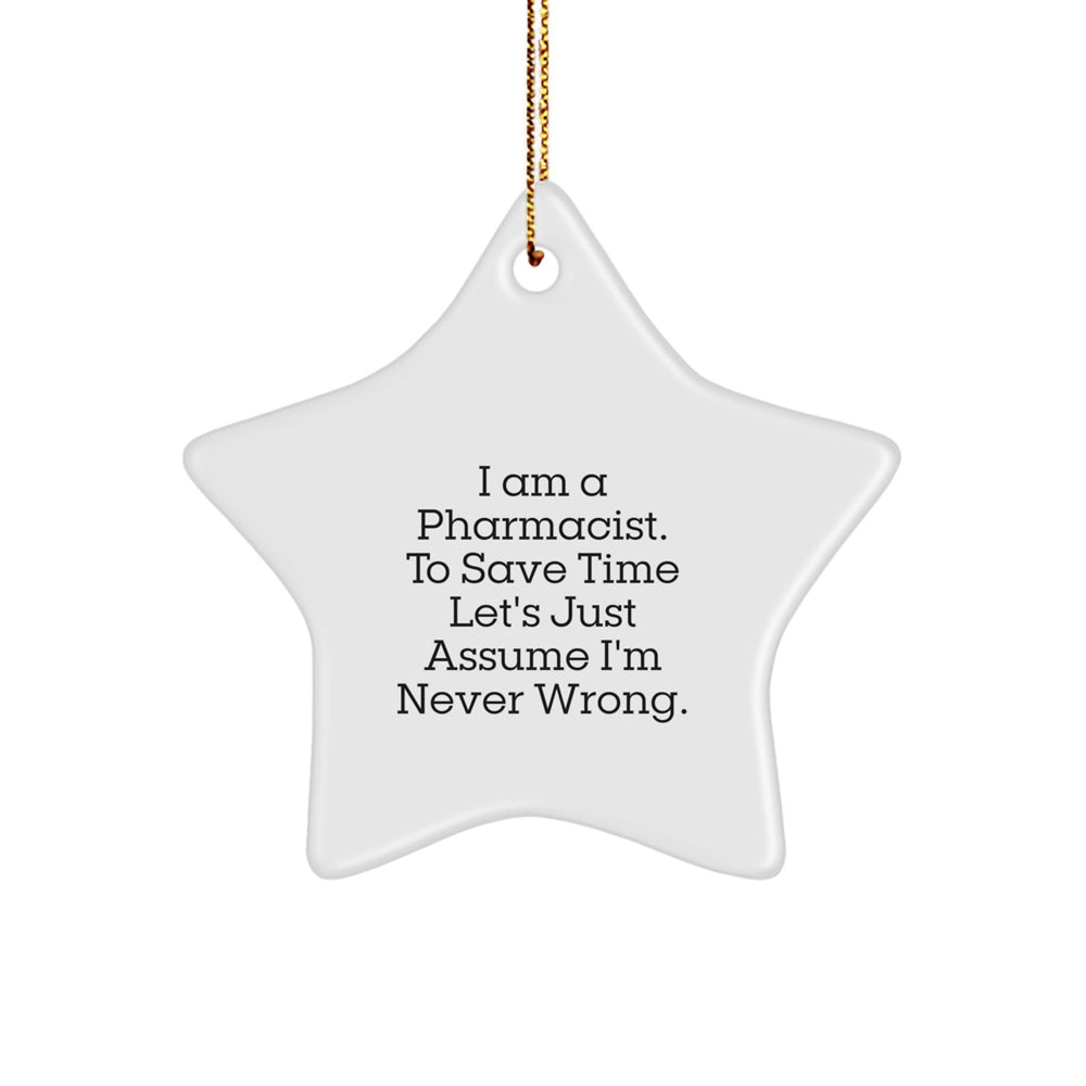 Funny Pharmacist Star Ornament for Christmas Unique Gifts from Family, Gifts for Pharmacist Men, Women, Friends, Coworkers - Image 1