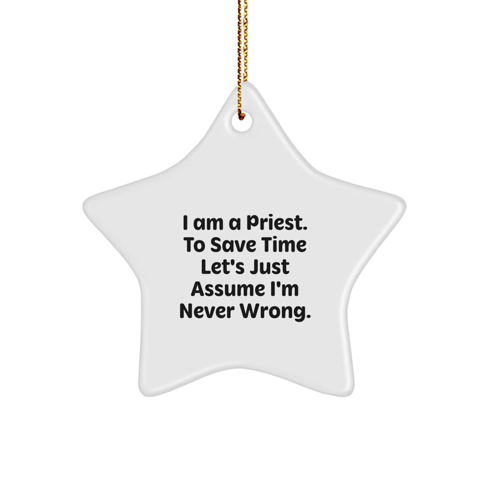 Funny Priest Gifts from Friends - Priest Star Ornament with Inspirational Christmas Quote - Image 1