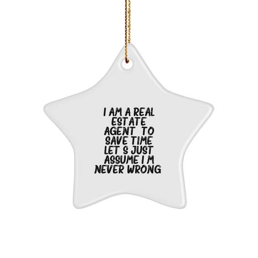 Funny Real Estate Agent Star Ornament Gifts from Friends for Christmas Unique Real Estate Agent Gifts - Image 1