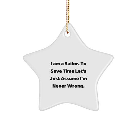 Funny Sailor Star Ornament Gifts for Men from Best Friends - Unique Star Shaped Decorations for Christmas - Image 1