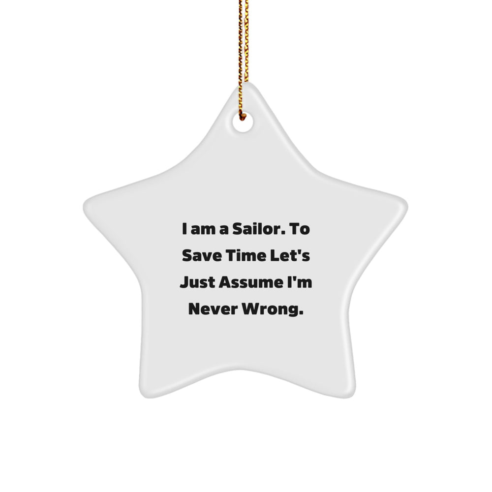 Funny Sailor Star Ornament Gifts for Men from Best Friends - Unique Star Shaped Decorations for Christmas - Image 1