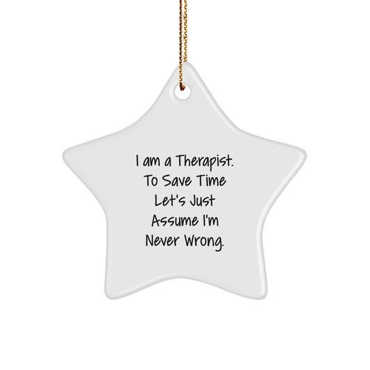 Funny Therapist Gifts from Friends and Family - Star Ornament Quotes for Christmas Unique Presents - Image 1