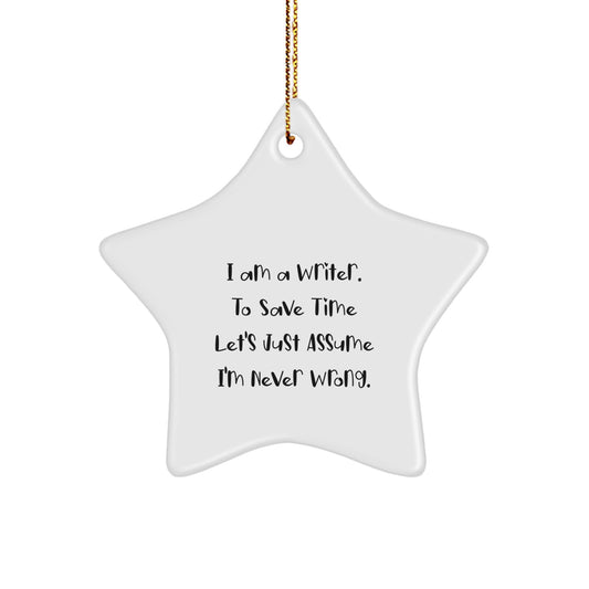 Funny Writer Star Ornament Gifts from Family Friends for Christmas Unique Presents - Image 1