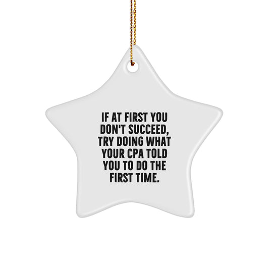 Funny CPA Star Ornament Gifts from Men to Women Friends for Christmas Unique Decorations - Image 1