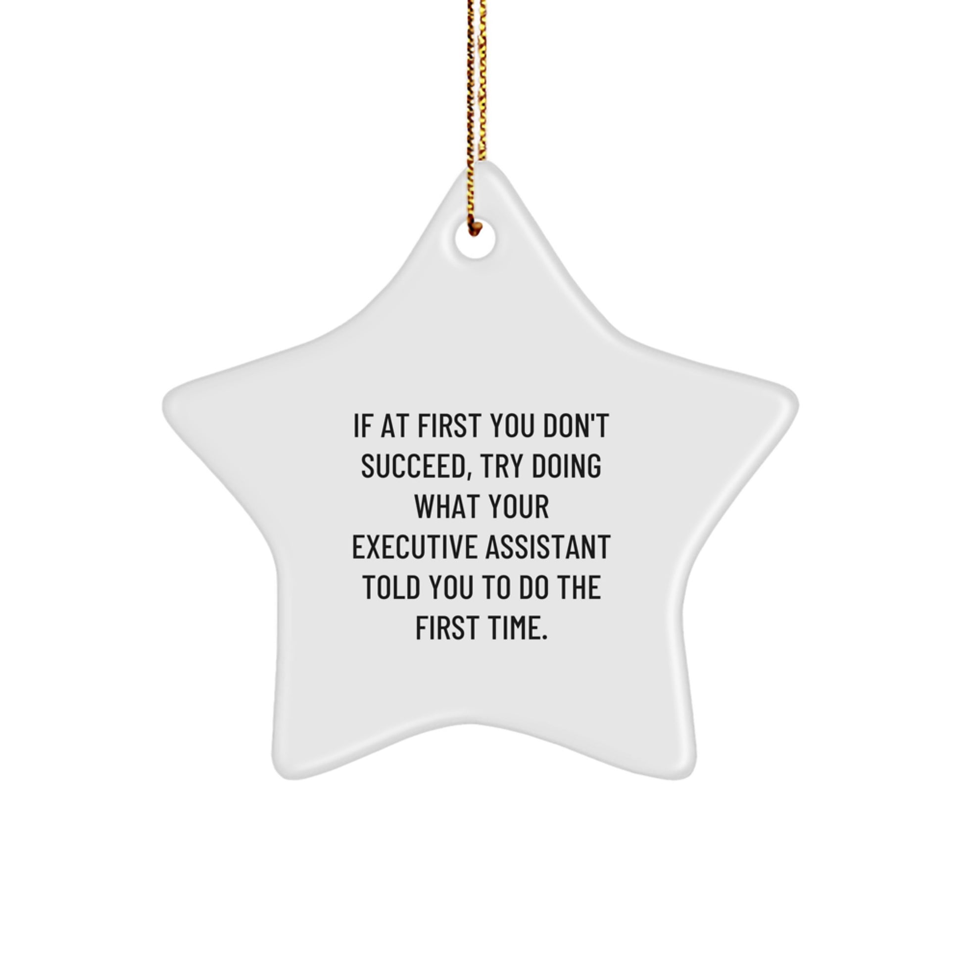 Funny Executive Assistant Gifts from Men to Boss, Unique Christmas Star Ornament, Inspirational Office Decor for Coworkers and Family - Image 1