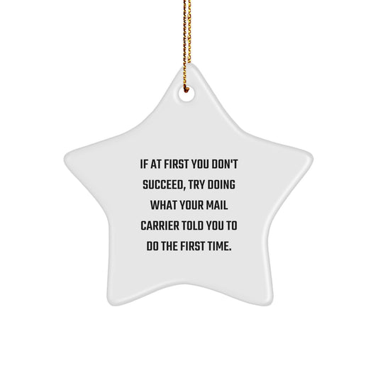 Funny Mail Carrier Gifts from Friends, Star Ornament with Inspirational Quote, Unique Christmas Unique Gifts for Mail Carrier or Coworkers - Image 1