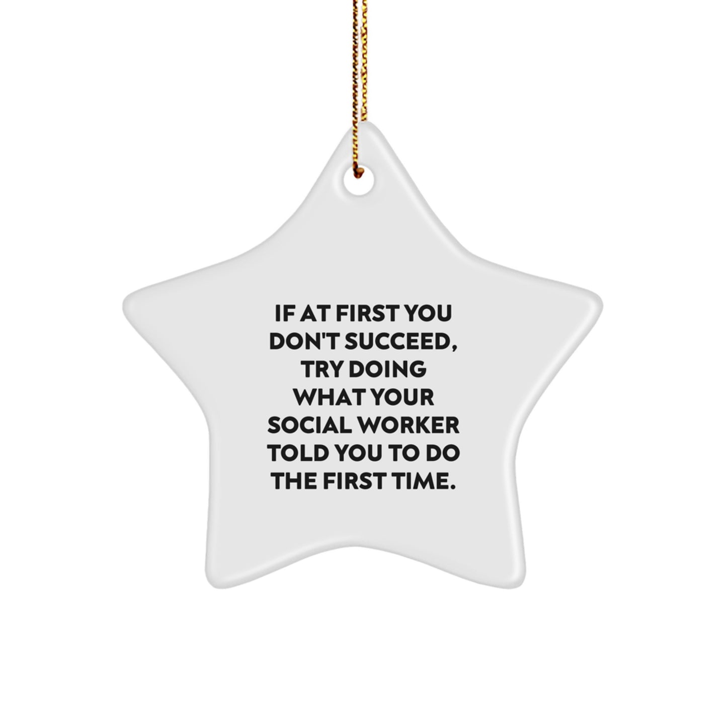 Funny Social Worker Star Ornament Gifts from Friends, Coworkers, or Family for Christmas Unique Gifts - Image 1