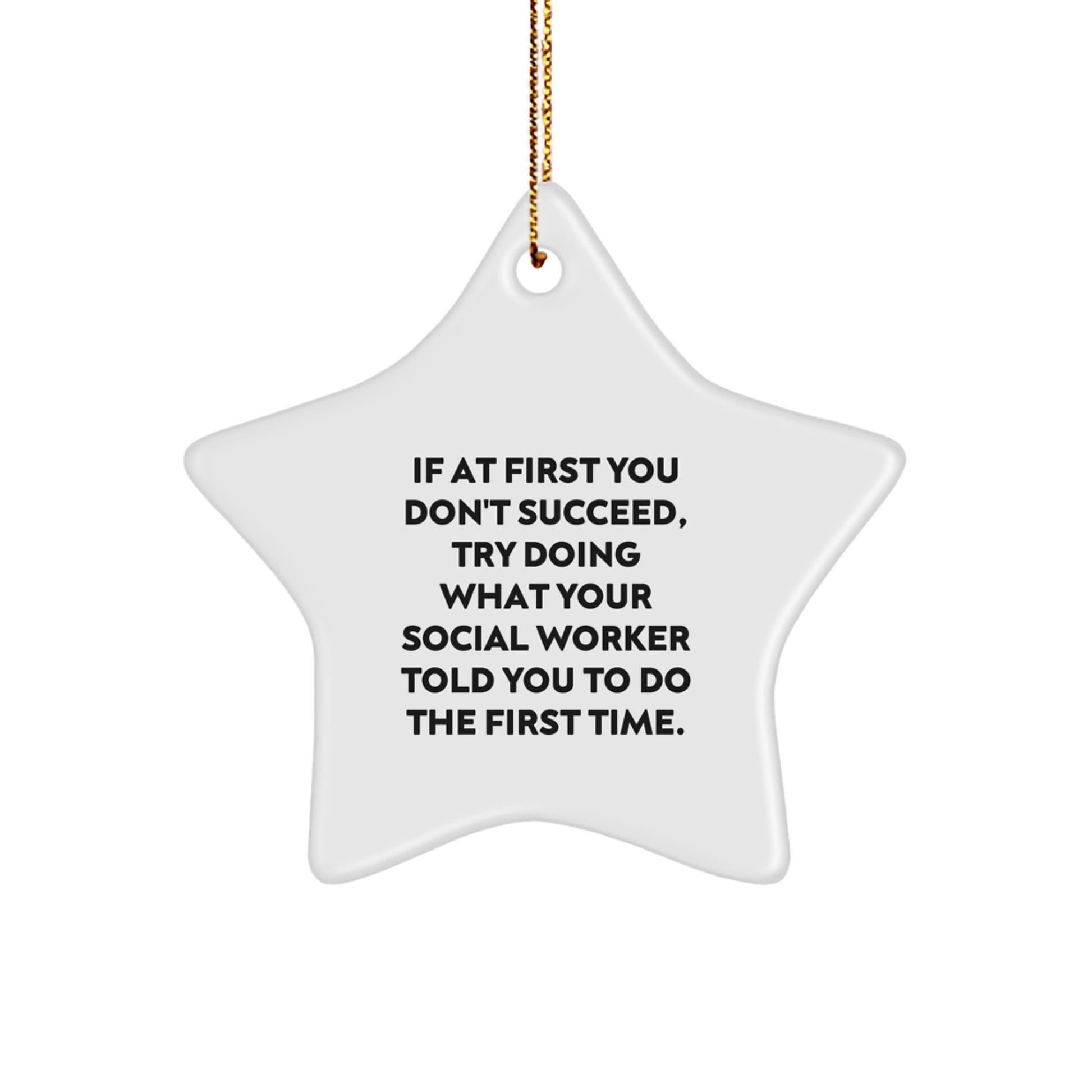 Funny Social Worker Star Ornament Gifts from Friends, Coworkers, or Family for Christmas Unique Gifts - Image 1