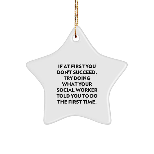 Funny Social Worker Star Ornament Gifts from Friends, Coworkers, or Family for Christmas Unique Gifts - Image 1