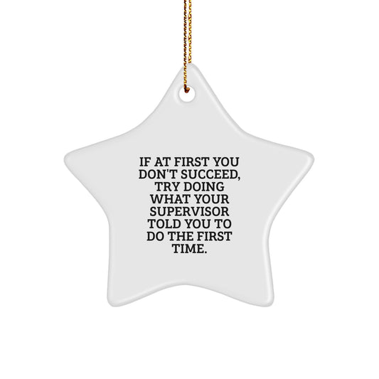 Funny Supervisor Star Ornament Gifts for Supervisor Christmas Unique Gifts from Friends, Coworkers, Family - Image 1