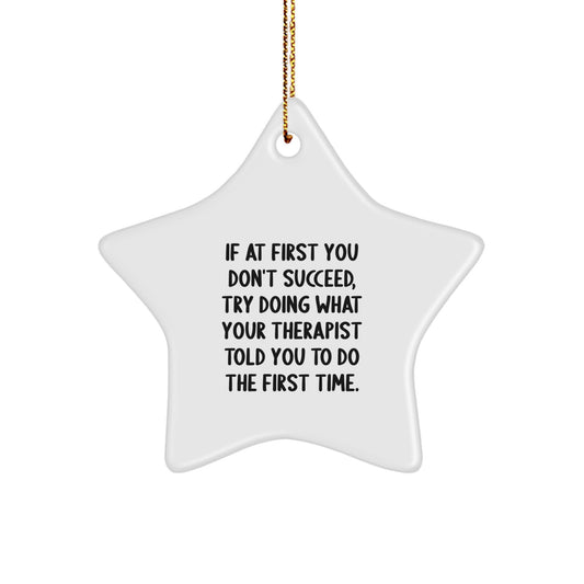 Funny Therapist Gifts from Men to Therapist, Star Ornament, Christmas Unique Gifts - Image 1