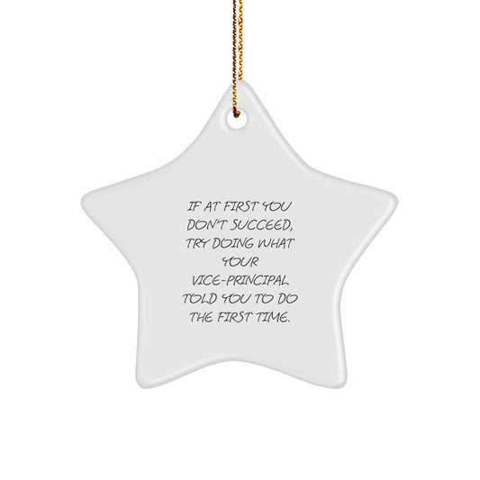 Funny Vice-Principal Gifts for Men, Vice-Principal Star Ornament with Inspirational Quote, Christmas Unique Gifts from Friends - Image 1