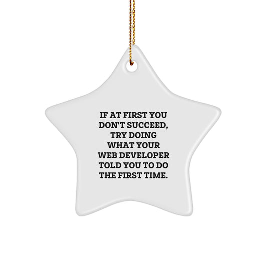 Funny Web Developer Gifts from Men for Christmas Unique Star Ornaments - Image 1