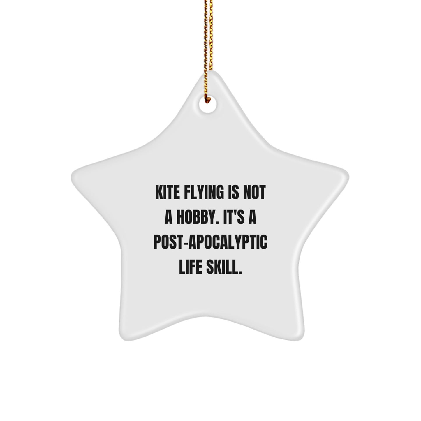 Funny Kite Flying Gifts for Men, Unique Kite Theme Star Ornament for Christmas Decor - Image 1