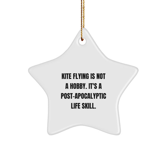 Funny Kite Flying Gifts for Men, Unique Kite Theme Star Ornament for Christmas Decor - Image 1
