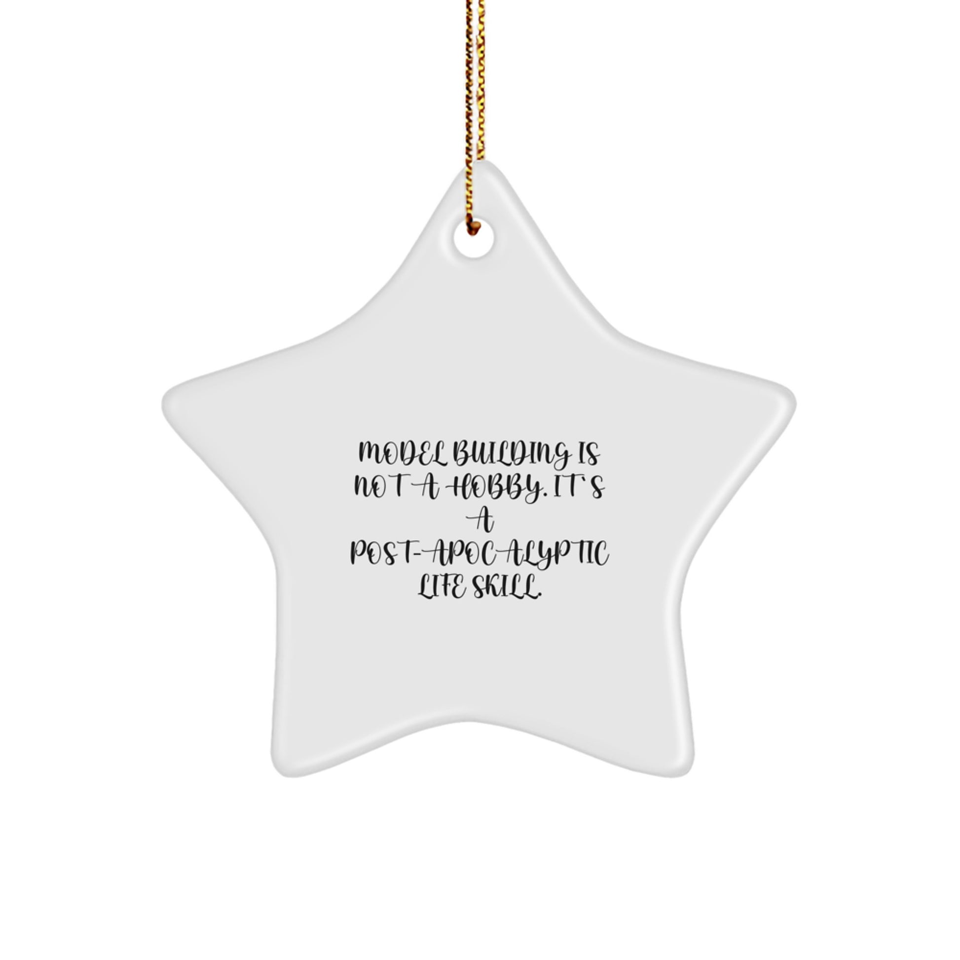 Funny Model Building Gifts for Christmas - Model Building Star Ornament, White, Star Shaped, Gifts from Men to Friends for Model Building Enthusiasts - Image 1