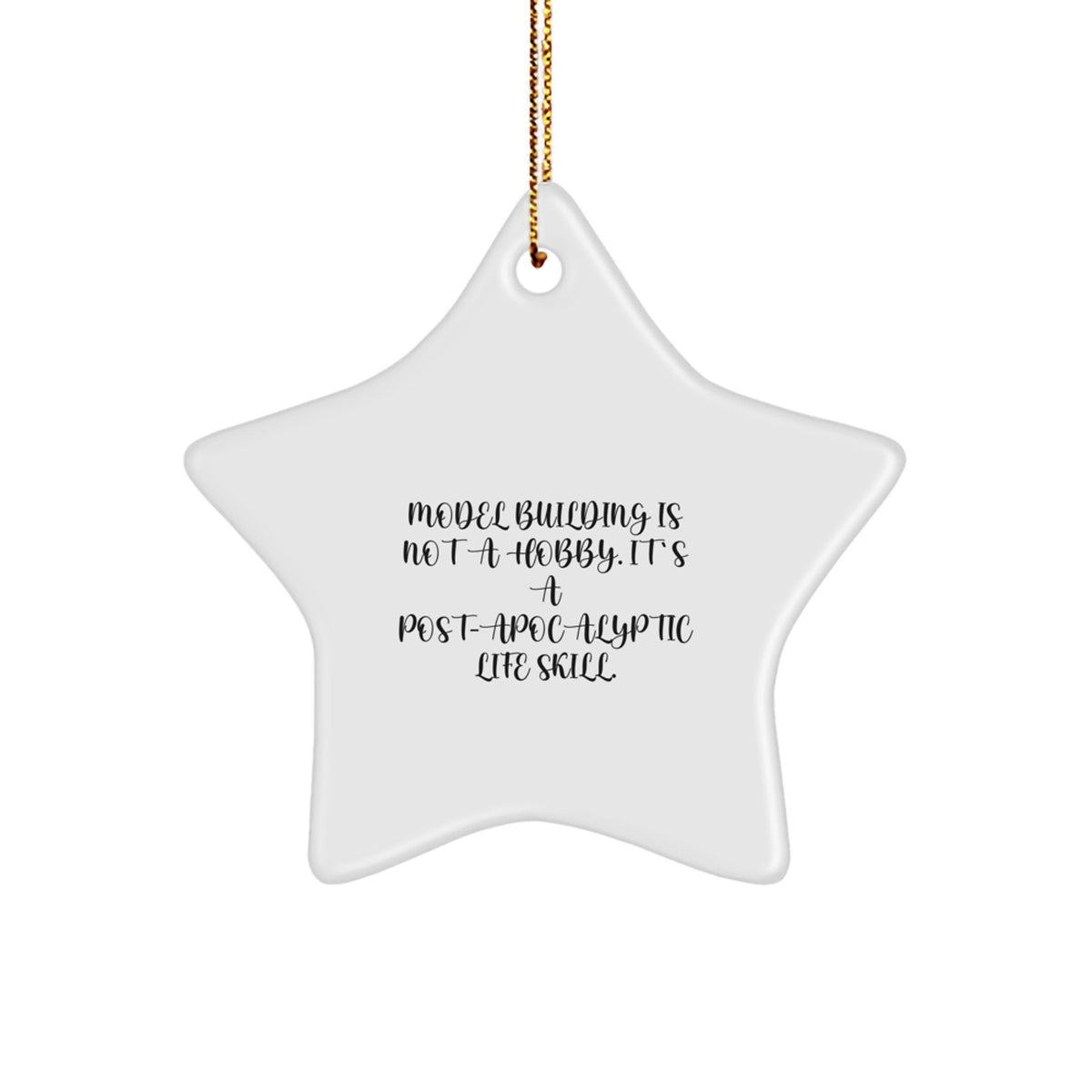 Funny Model Building Gifts for Christmas - Model Building Star Ornament, White, Star Shaped, Gifts from Men to Friends for Model Building Enthusiasts - Image 1