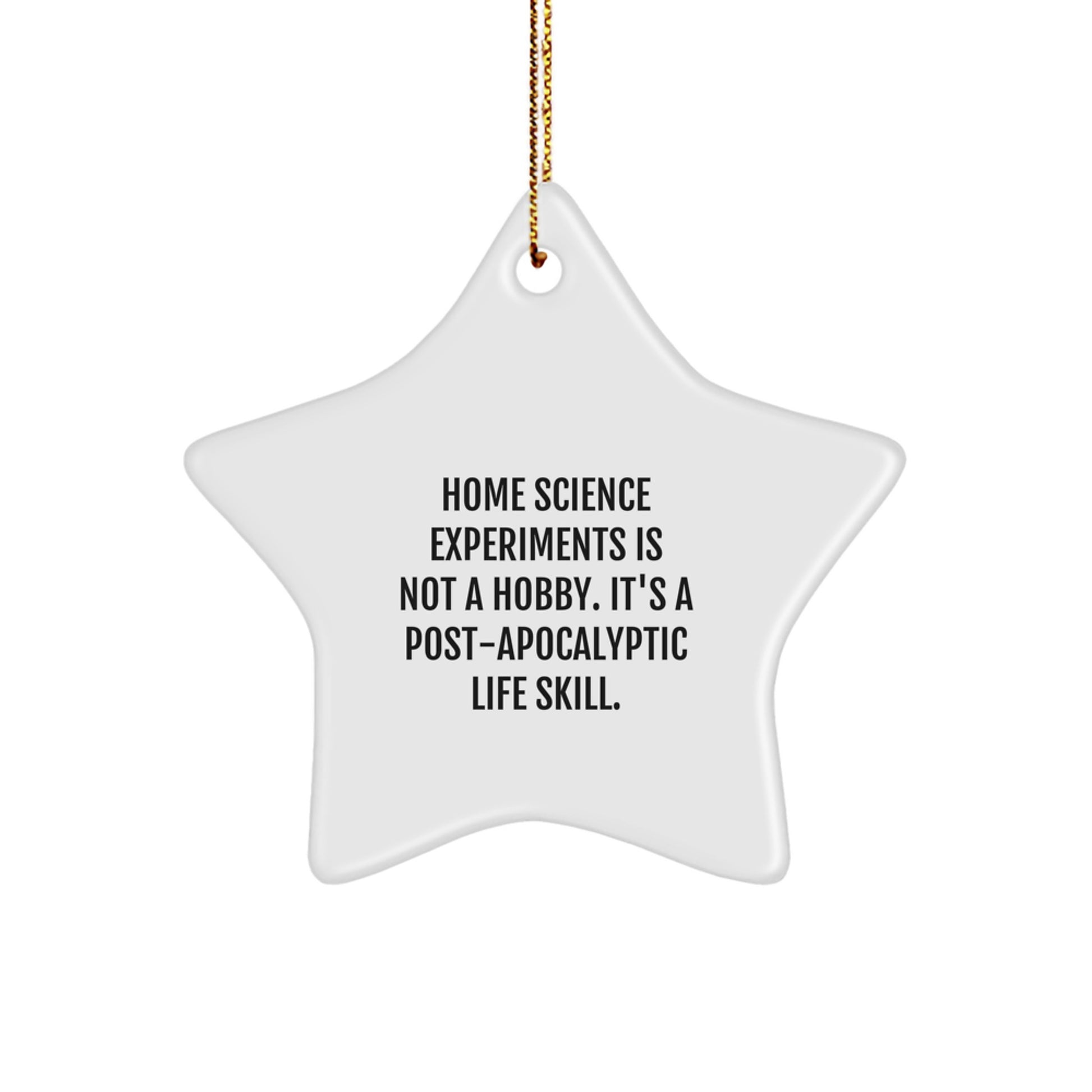Home Science Experiments Gifts from Friends for Family Christmas Unique Star Ornament - 'Home Science Experiments Is Not A Hobby. It's A Post-apocalyptic Life Skill.' - Image 1