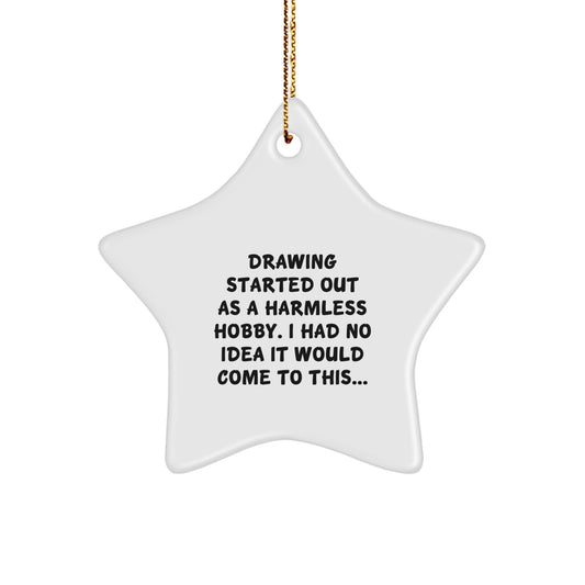 Funny Drawing Star Ornament Gift from Women for Men Women Friends Family - Image 1