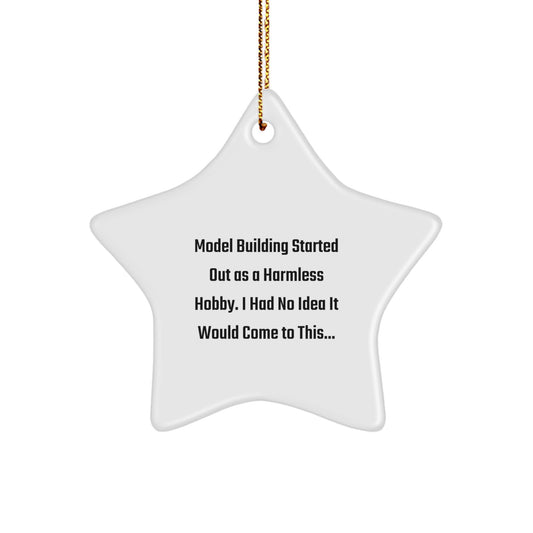 Model Building Enthusiasts Gifts from Friends - Funny Christmas Star Ornament for Men Women - Model Building Hobby Gifts Unique - Image 1
