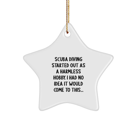 Funny Scuba Diving Christmas Tree Ornaments for Friends, Humorous Gifts from Men, Women, Coworkers, Family - Image 1