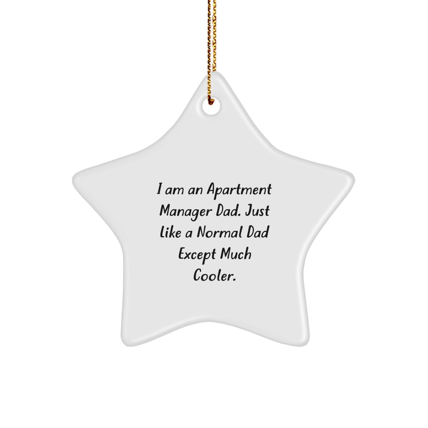 Funny Apartment Manager Gifts from Dad - Star Ornament for Christmas Unique - Image 1