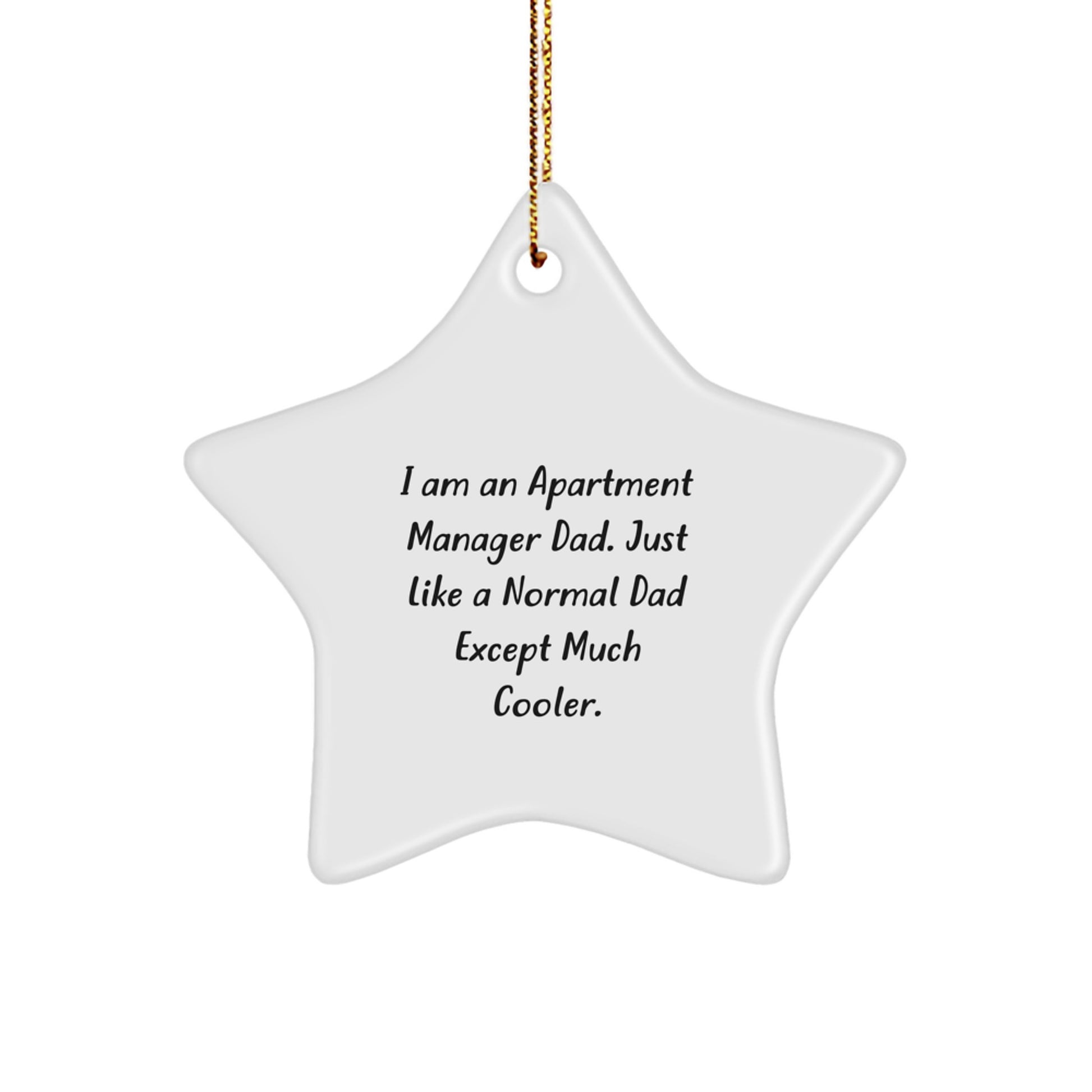 Funny Apartment Manager Gifts from Dad - Star Ornament for Christmas Unique - Image 1
