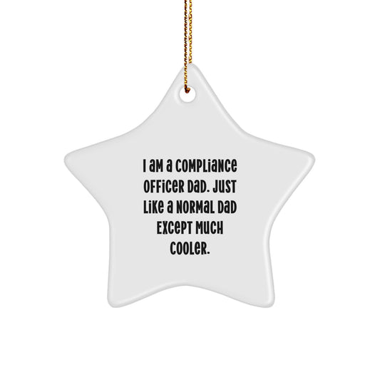 Funny Compliance Officer Dad Gifts - Star Ornament for Men, Compliance Officer Christmas Unique Gifts from Men, for Compliance Officer Dad - Image 1