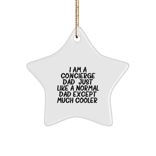 Cool Concierge Dad Gifts, Star Ornament, Funny Quote, Christmas Unique Gifts from Men to Concierge Dads - Image 1