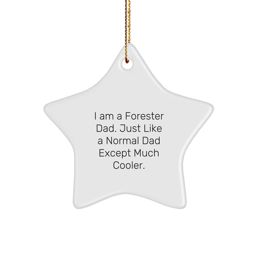 Funny Forester Gifts from Dad, Star Ornament for Forester Men, Forester Christmas Unique Gifts - Image 1