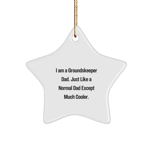Funny groundskeeper Star Ornament Gifts from Dad, 'Just Like A Normal Dad Except Much Cooler.' for groundskeeper Men, Christmas Unique Gifts - Image 1