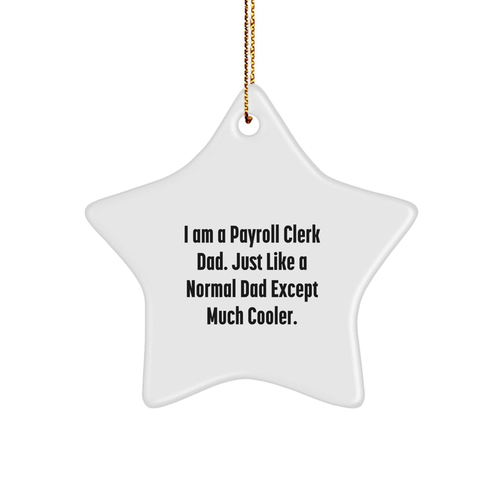 Payroll Clerk Dad Gifts - Funny Star Ornament for Men - Christmas Unique Gifts from Dad to Payroll Clerk Son - Image 1
