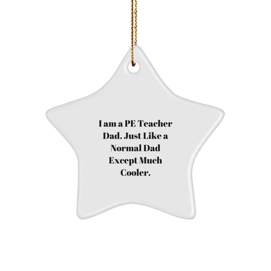 Funny PE Teacher Gift Ideas for Men Star Ornament from Dad - Christmas Unique Gifts for PE Teacher Husband - Image 1