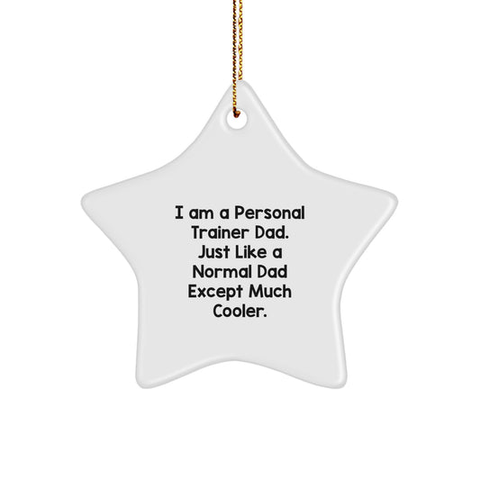 Unique Star Ornament Gifts from Family to Personal Trainer Dad - Funny Quote, Personal Trainer Gifts, Christmas Star Ornaments - Image 1
