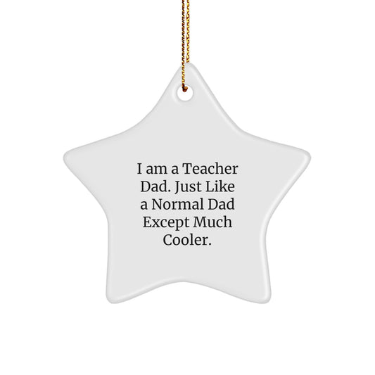 Funny Teacher Gifts from Dad, Star Ornament for Men, Women, Friends, Coworkers, Family - Unique Christmas Unique Gifts for Teacher, Decorative Star - Image 1