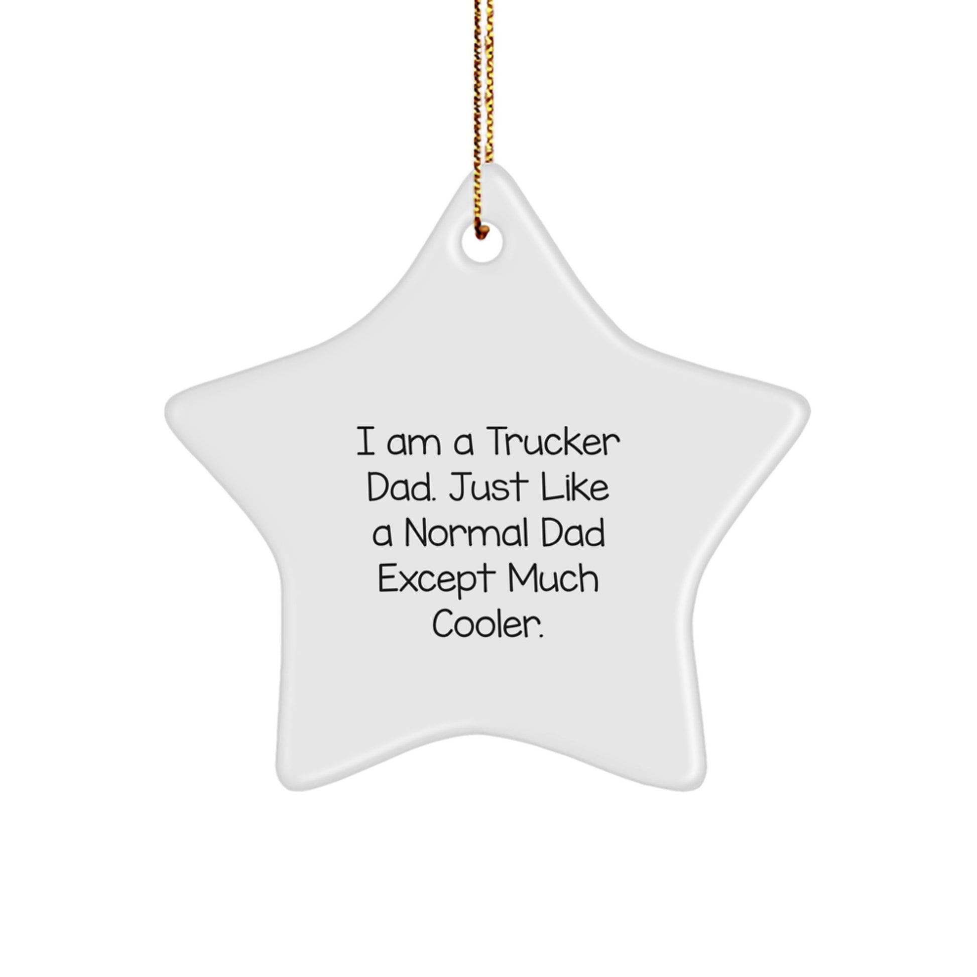 Funny Trucker Dad Gifts from Men to Trucker - Star Ornament for Christmas Unique Gifts - Image 1