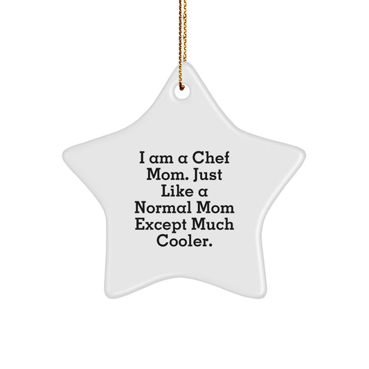 Funny Chef Star Ornament Gifts from Friends for Chef Mom, Unique Christmas Unique Gifts for Chef Women, Star Shaped Ornament for Kitchen Decor - Image 1