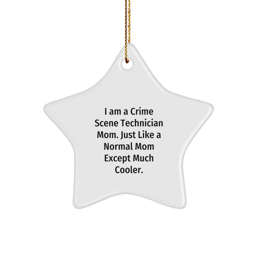 Gifts from Crime Scene Technician Friends, Unique Christmas Ornaments, Mom's Special Star Ornament - I'm a Crime Scene Technician Mom - Image 1