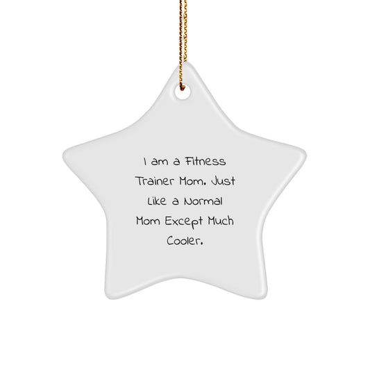 Funny Fitness Trainer Mom Star Ornament Gifts from Family for Friends, Fitness Trainer Unique Gifts, Star Ornament Christmas Decorations - Image 1