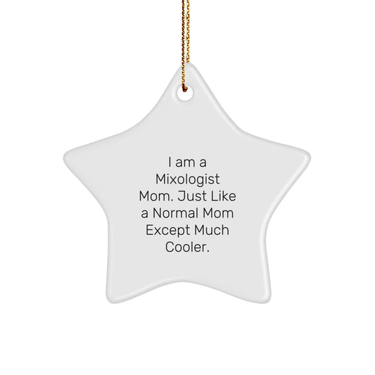 Funny Mixologist Mom Star Ornament Gifts from Family for Christmas Unique Decorations, 'I Am A Mixologist Mom...' - Image 1