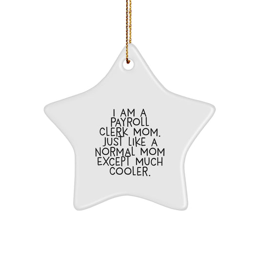 Payroll Clerk Star Ornament Gifts from Friends and Family, Fun Mom Decorations for Christmas Unique Gifts - Image 1