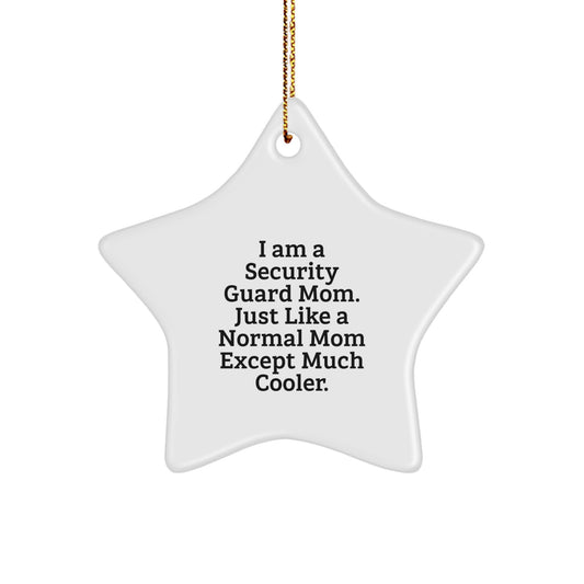 Funny Security Guard Mom Gifts from Family for Security Guard Men Star Ornament Christmas Unique - Image 1